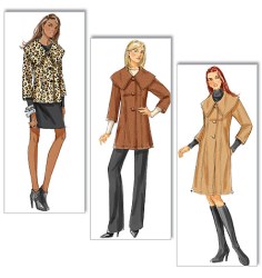 5569 Butterick Easy Unlined Loose Wide Collar Jacket Lengths, Coat Pattern  8-14 or 16-24 New choice